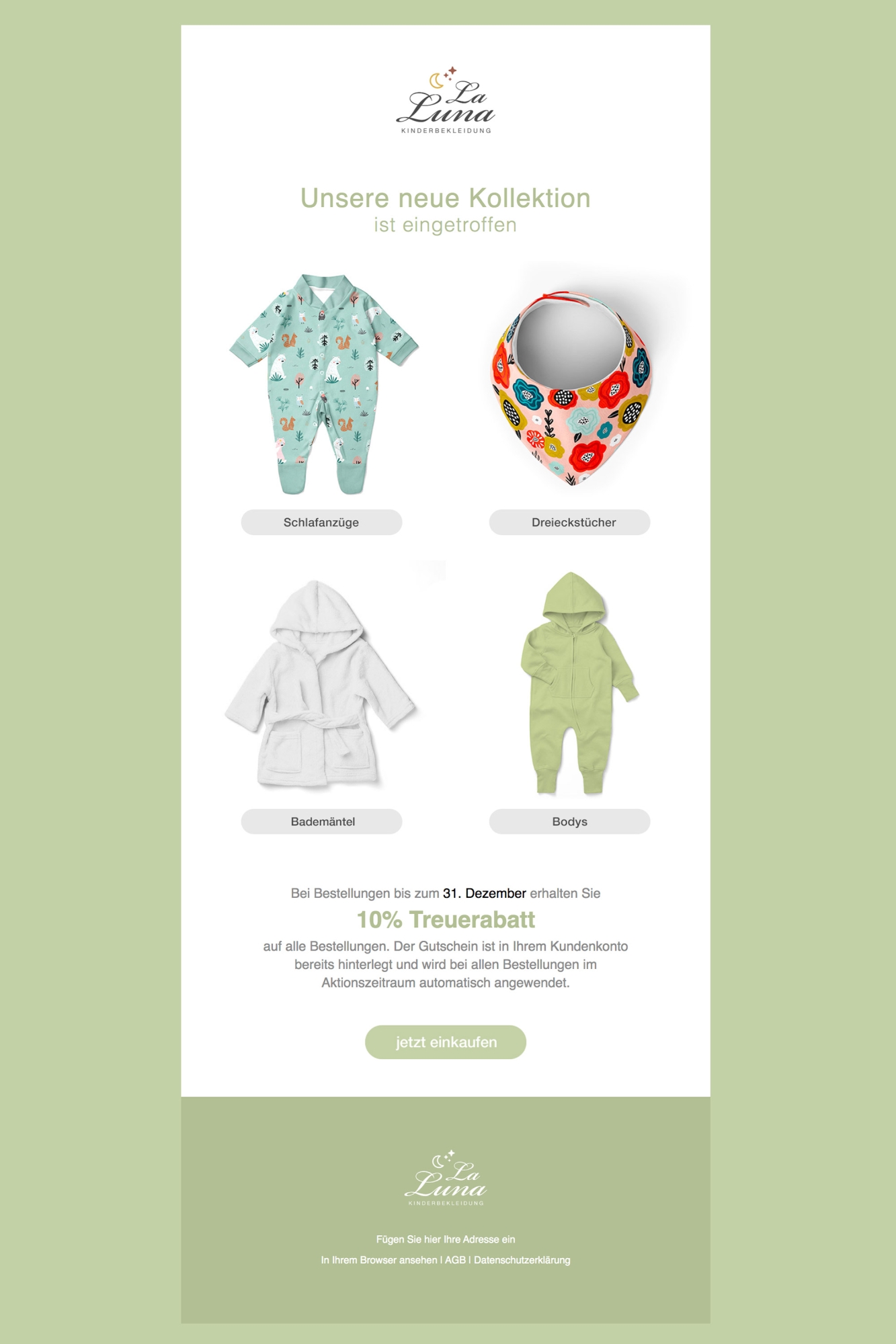 HTML Newsletter Template 110 Kinderbekleidung unisex