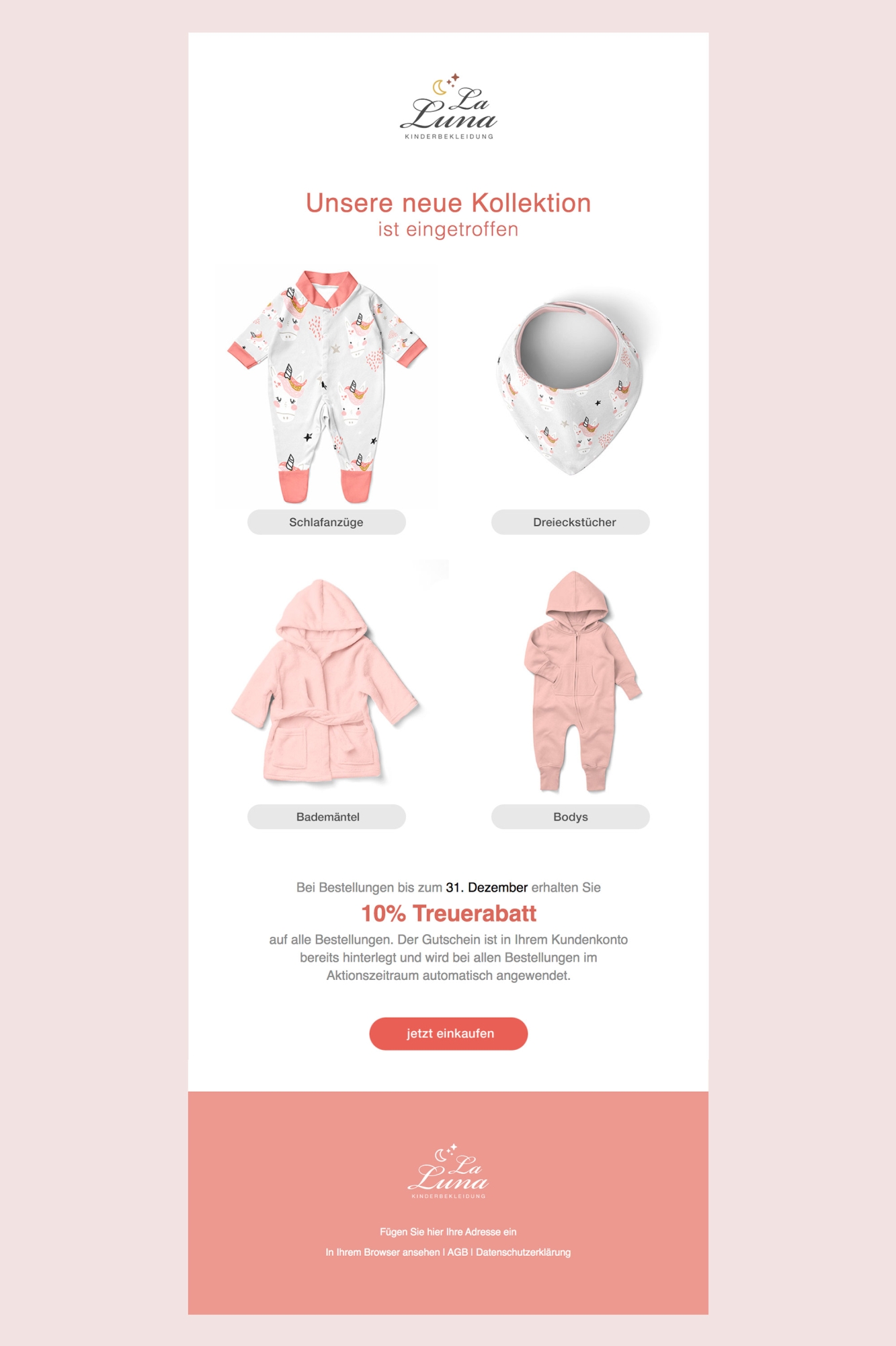 HTML Newsletter Template 110 Kinderbkleidung Mädchen