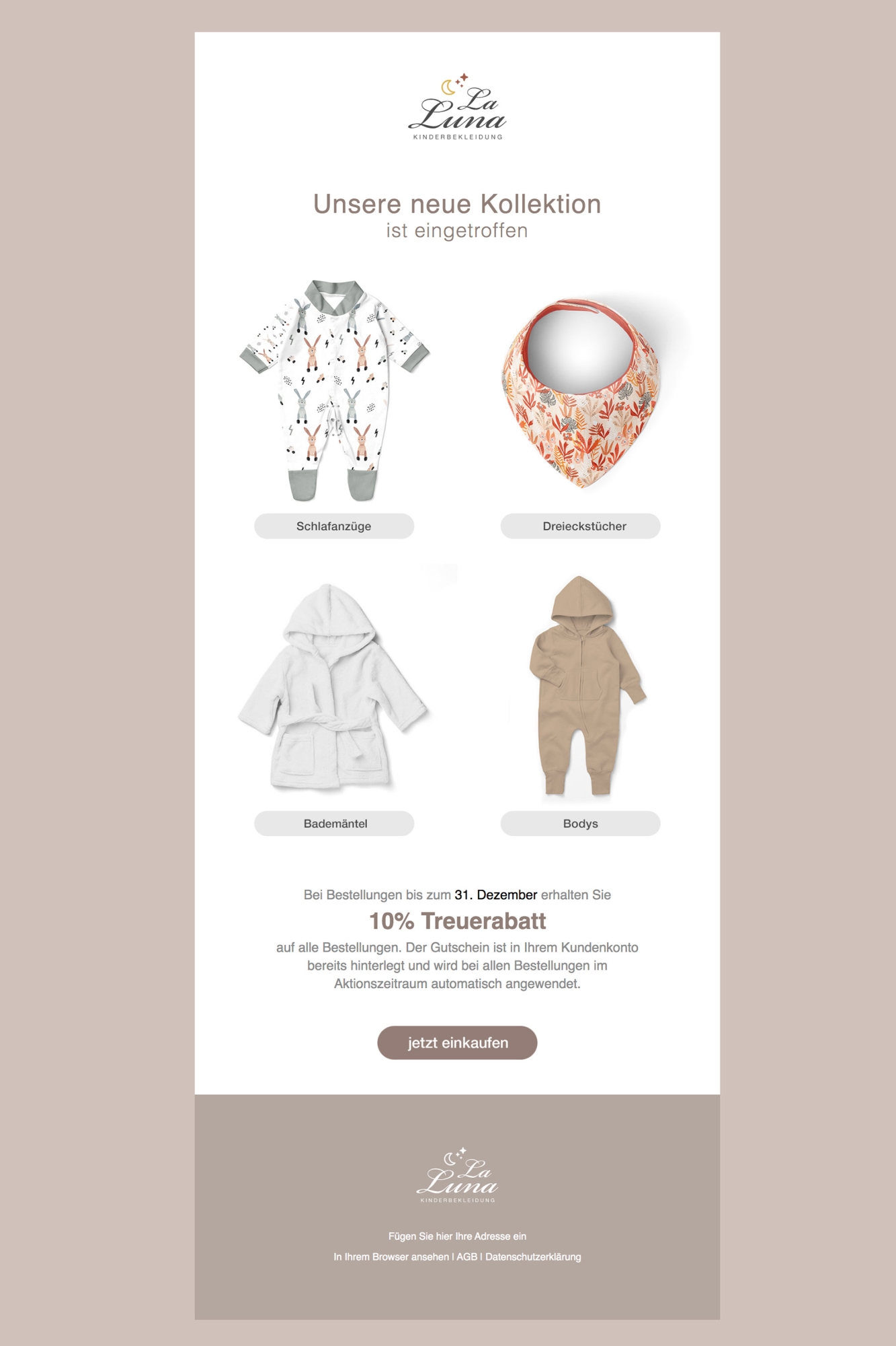 HTML Newsletter Template 112 Kinderbekleidung unisex