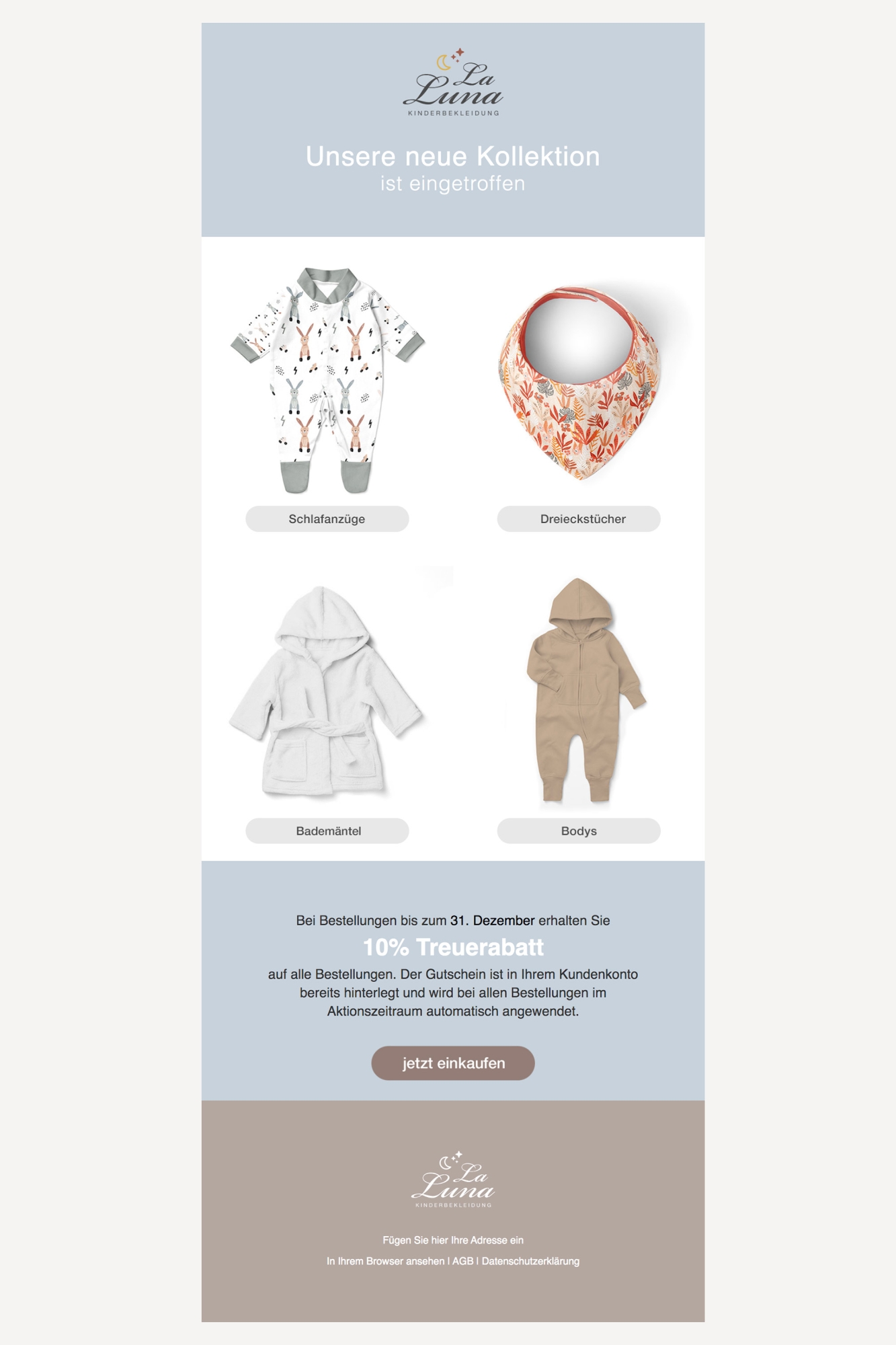 HTML Newsletter Template 113 Kinderbekleidung unisex