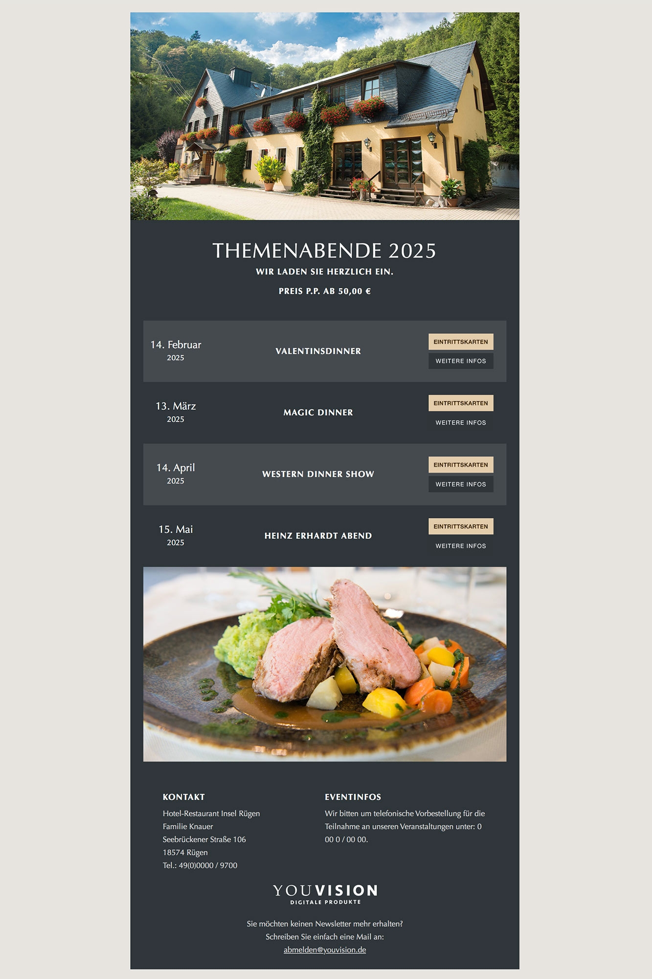 HTML Newsletter Template Hotel-Events