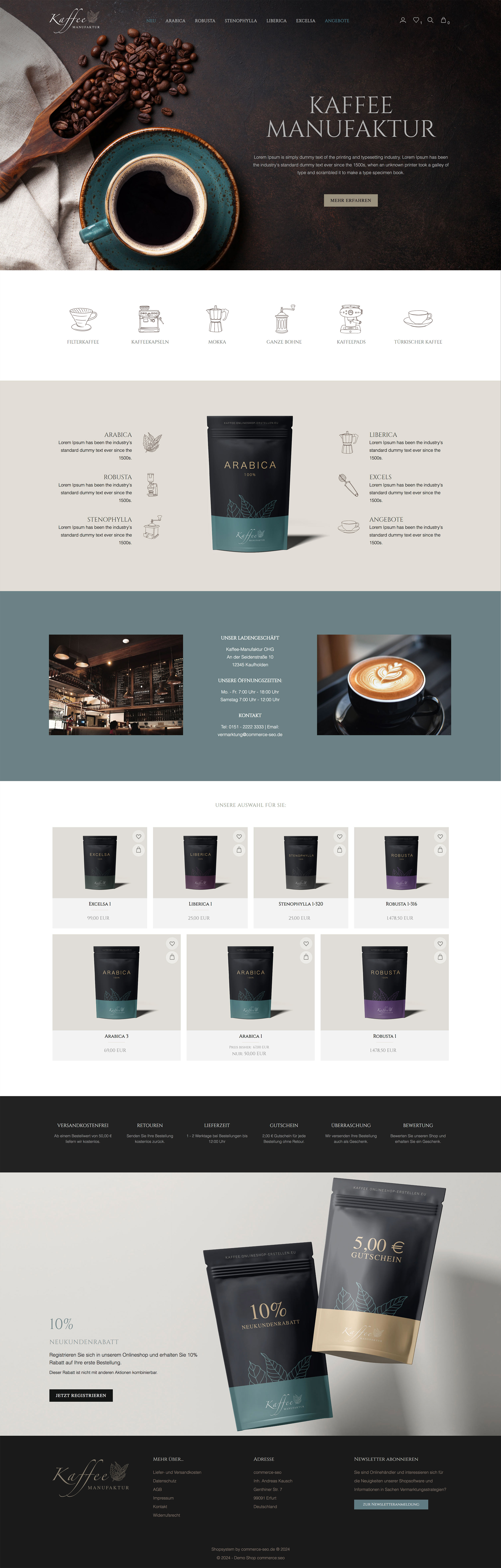 screenshot youvision-template kaffee